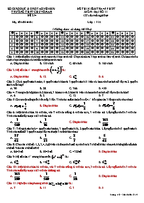 Đề thi kiểm tra 45 phút môn Đại số 11 - Chương 2